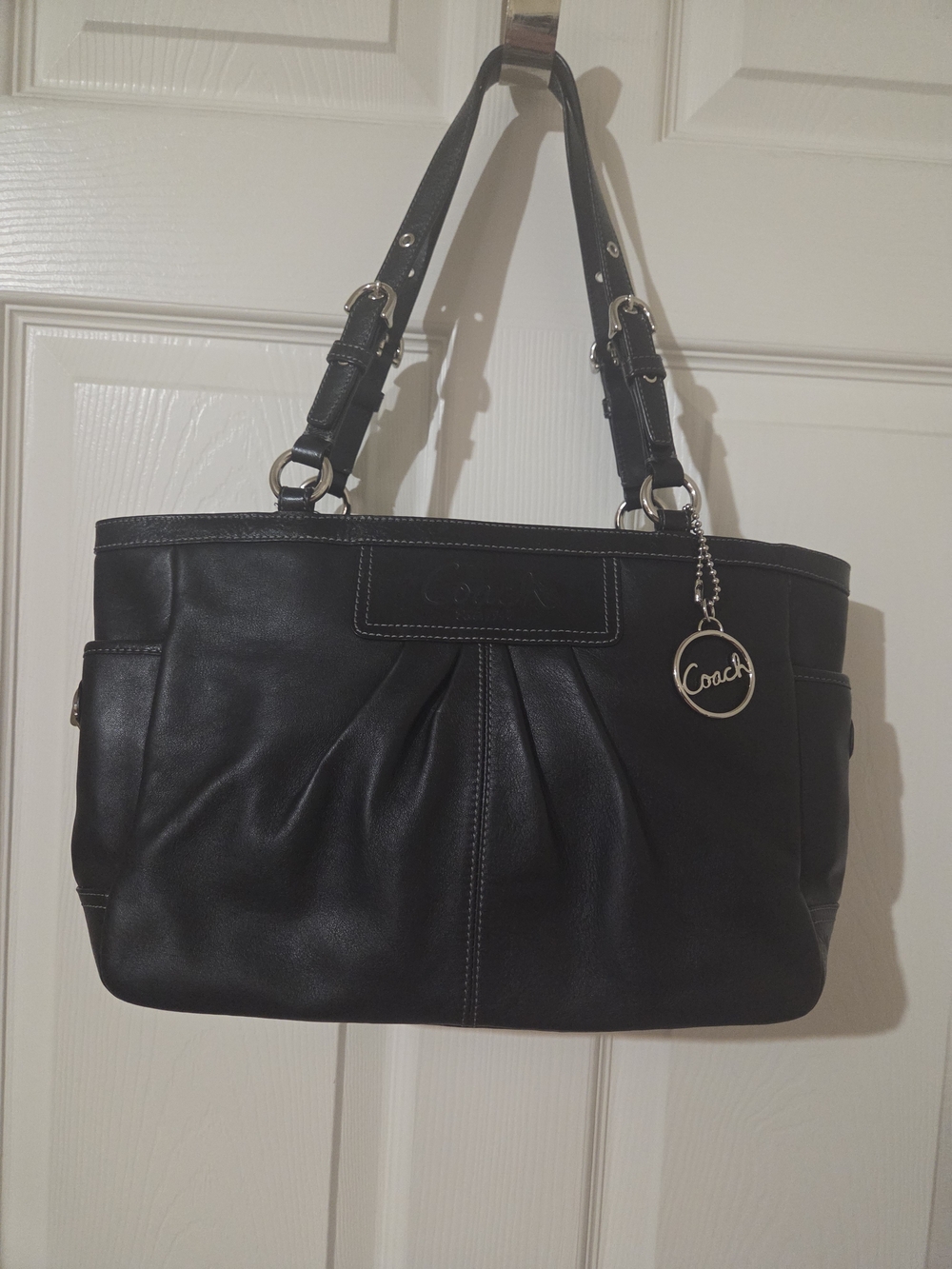 Coach Black Leather Shoulder Tote